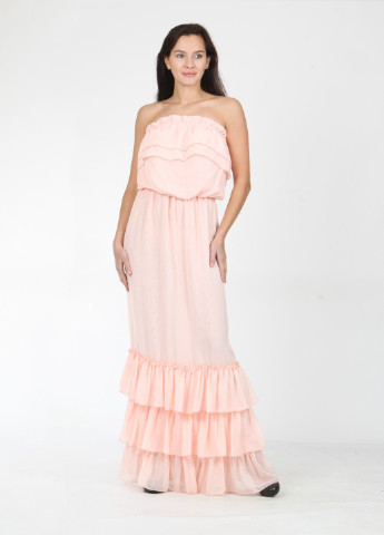 Розовое вечернее платье Mozah однотонное