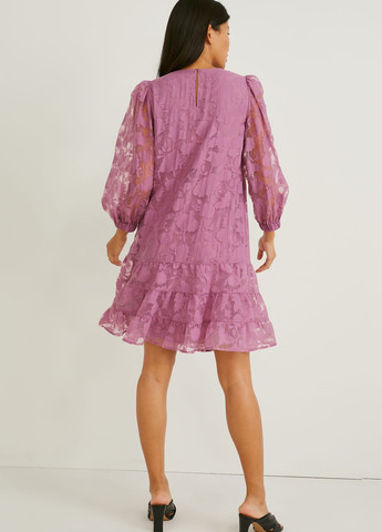 Сиреневое кэжуал платье C&A однотонное