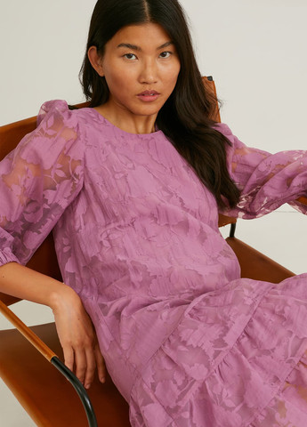 Сиреневое кэжуал платье C&A однотонное