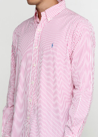 Розовая кэжуал рубашка в полоску Ralph Lauren с длинным рукавом