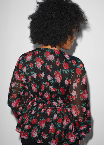 Чорна блуза з баскою C&A