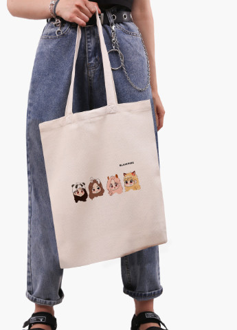 Эко сумка шоппер белая Блэк Пинк (BlackPink) (9227-1340-WT) экосумка шопер 41*35 см MobiPrint (216642177)