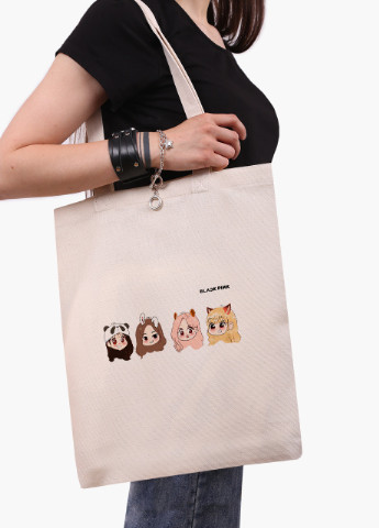 Эко сумка шоппер белая Блэк Пинк (BlackPink) (9227-1340-WT) экосумка шопер 41*35 см MobiPrint (216642177)