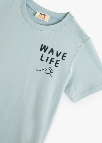 Серо-голубая летняя футболка KOTON