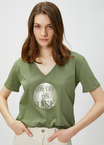Оливкова літня футболка KOTON