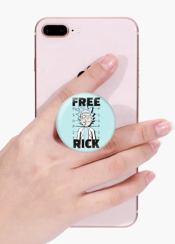 Попсокет (Popsockets) тримач для смартфону Рік і Морті (Rick and Morty) (8754-1237) Чорний MobiPrint (216748546)