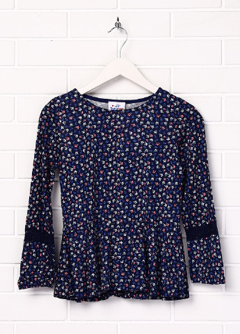 Комбинированная цветочной расцветки блузка с длинным рукавом Topolino летняя
