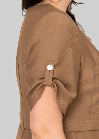 Коричневое кэжуал платье а-силуэт A'll Posa с надписью