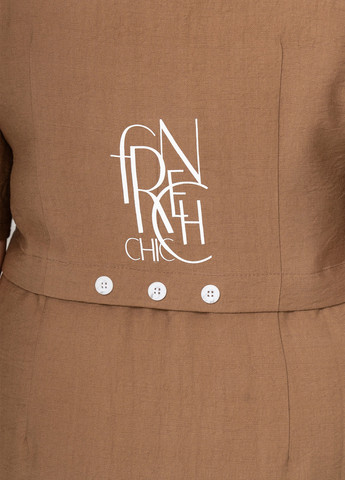 Коричневое кэжуал платье а-силуэт A'll Posa с надписью