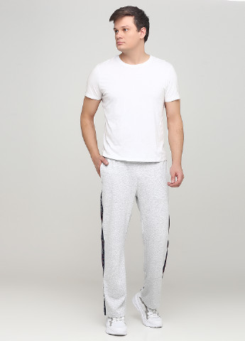 Светло-серые спортивные демисезонные прямые брюки H&M