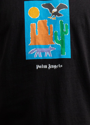 Черная черная футболка с принтом Palm Angels