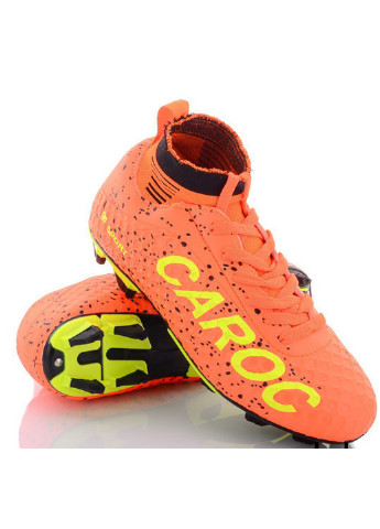Шиповані бутси з текстильним носком STP2898X Caroc однотонні помаранчеві спортивні