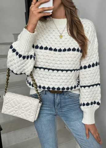 Молочний зимовий светр SHEIN