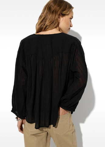 Чорна блуза з баскою Parfois