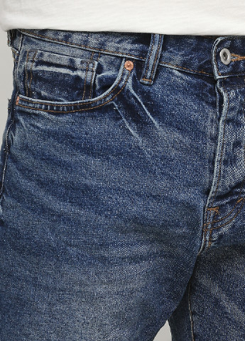 Шорты H&M однотонные тёмно-синие джинсовые хлопок