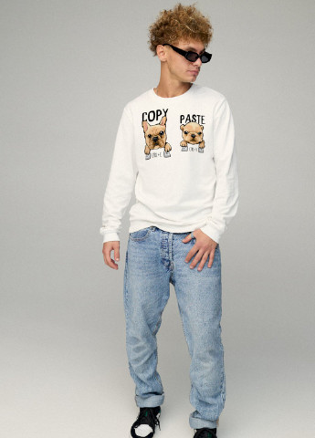 Белый свитшот мужской basic /no flis/ YAPPI рисунок (251791411)