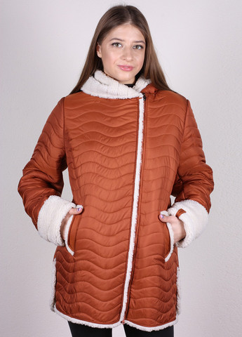 Світло-коричнева демісезонна зимова куртка на хутрі LeeKosta