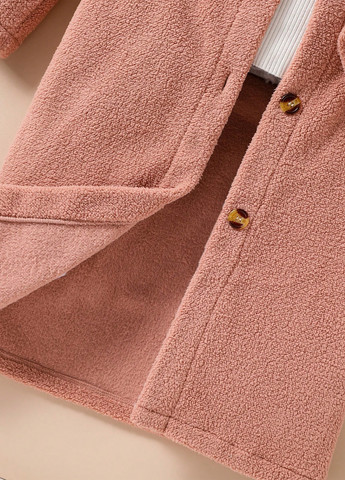Светло-розовое демисезонное Пальто однобортное SHEIN