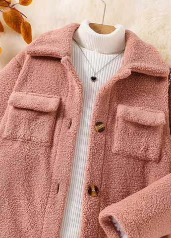 Светло-розовое демисезонное Пальто однобортное SHEIN