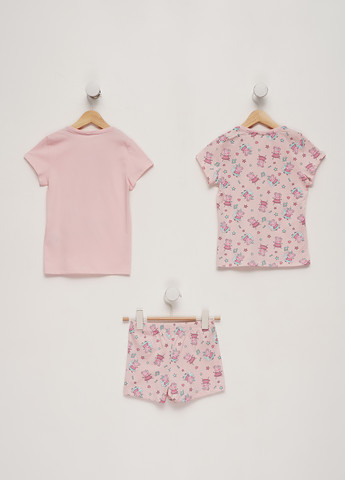 Светло-розовый летний комплект (2 футболки, шорты) C&A