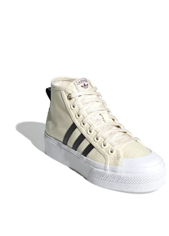 Светло-бежевые кеды h00641 adidas Nizza Platform Mid W Beige