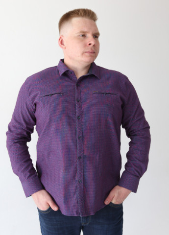 Фиолетовая кэжуал рубашка в клетку Jean Piere