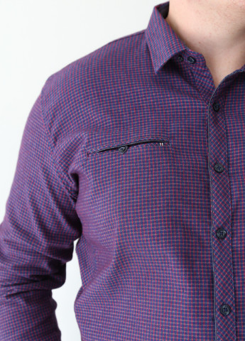 Фиолетовая кэжуал рубашка в клетку Jean Piere