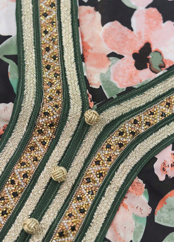 Комбинированное кэжуал платье а-силуэт SHEIN с цветочным принтом