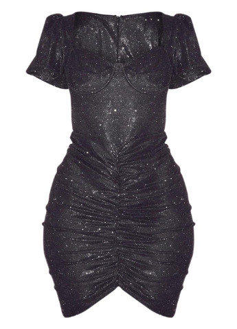 Черное коктейльное платье PrettyLittleThing однотонное