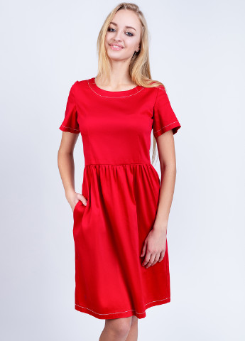 Червона кежуал платье BeART однотонна