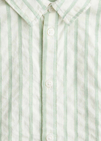 Молочная кэжуал рубашка в полоску H&M