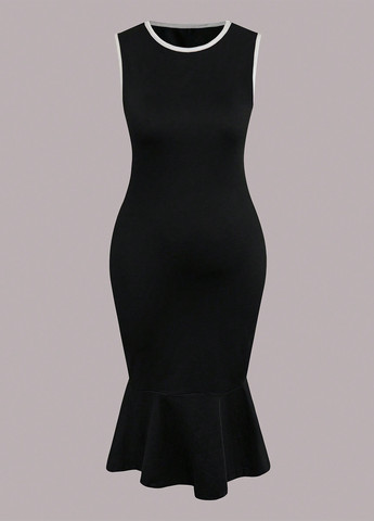 Черный демисезонный комплект (жакет, платье) SHEIN