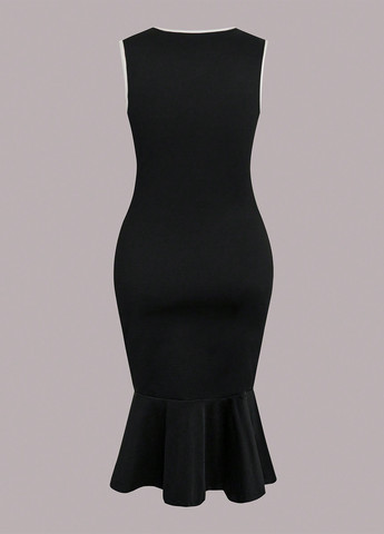 Черный демисезонный комплект (жакет, платье) SHEIN