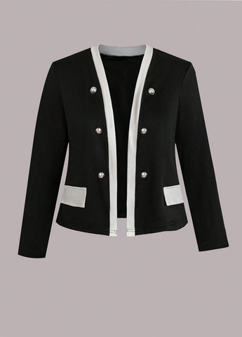 Черный демисезонный комплект (жакет, платье) SHEIN