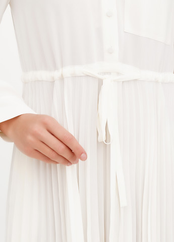 Айвори кэжуал платье плиссированное J.Crew однотонное