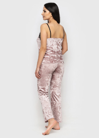 Світло-рожевий демісезонний комплект (майка, штани, халат) Ghazel