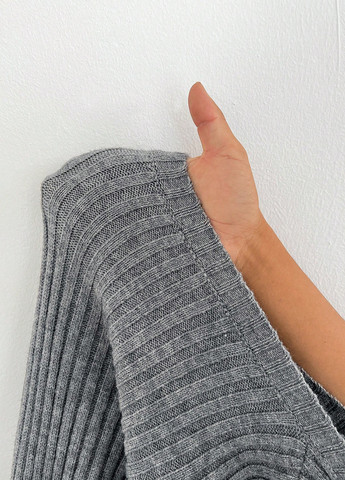 Темно-серое кэжуал платье платье-свитер SHEIN однотонное