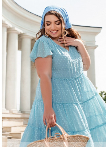 Блакитна кежуал сукня жіноча Sofia однотонна