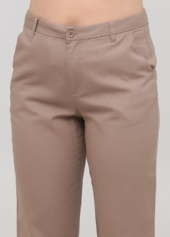 Серо-бежевые кэжуал демисезонные зауженные, укороченные брюки Asos