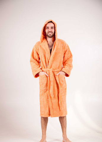 Халат махровий Bella, MicroCotton, однобарвний, персиковий, розмір XL (3800980994668) Bulgaria-Tex (251707684)