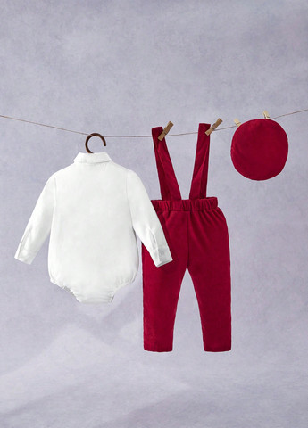 Комбінований демісезонний костюм (боді, штани, капелюх) з сорочкою, брючний SHEIN