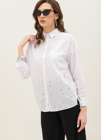 Белая кэжуал рубашка однотонная Patiskha
