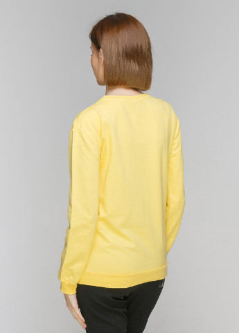 Свитшот London Look - Прямой крой однотонный желтый кэжуал хлопок - (168089047)