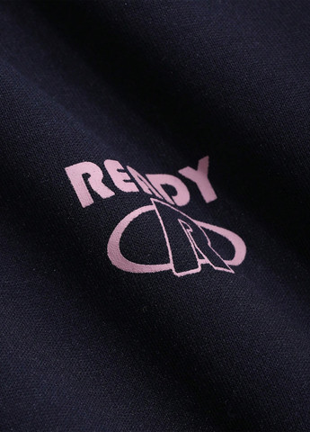 Темно-синий свитшот SHEIN надпись без декора (325077811)