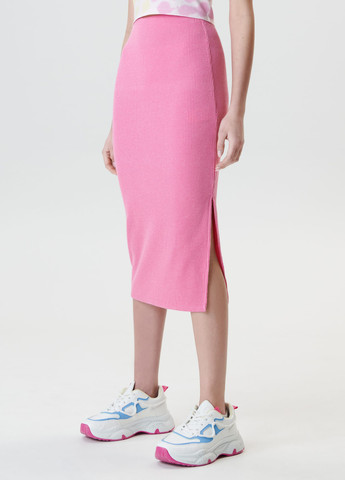 Розовая кэжуал однотонная юбка Sinsay