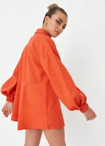 Комбінезон Missguided комбінезон-шорти однотонний червоний кежуал льон, віскоза