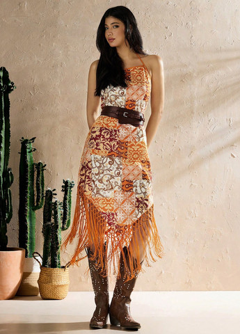 Комбінована кежуал сукня з відкритою спиною SHEIN з квітковим принтом