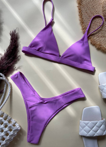 Фиолетовый летний яркий женский купальник No Brand
