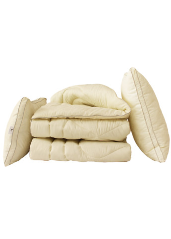 Комплект одеяло лебяжий пух "Бежевое" 1.5-сп. + 2 подушки 50х70 см Tag (254805589)
