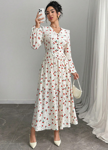 Молочна кежуал, святковий сукня кльош SHEIN з малюнком